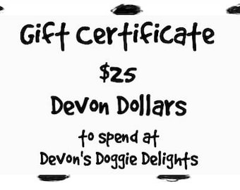 Devon’s Doggie Delights Gift Certificate