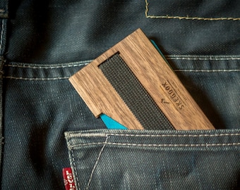 Personalized Credit card holder, Money clip, Wooden wallet