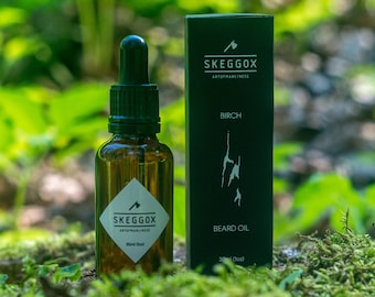 Premium Quality Beard Oil, Refreshing Birch Beard Oil, Skeggox Beard Oil | Argan, Jojoba, Simmondsia