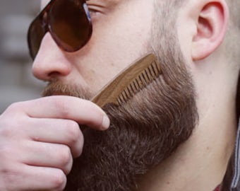 Cadeau pour hommes, peigne à barbe et à moustache en bois fait à la main