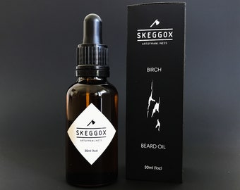 Premium Quality Beard Oil, Refreshing Birch Beard Oil, Skeggox Beard Oil | Argan, Jojoba, Simmondsia