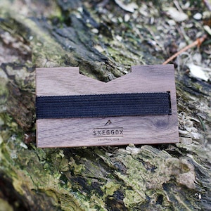 Portafoglio in legno, portafoglio sottile, porta carte di credito, fermasoldi, minimalista, portamonete
