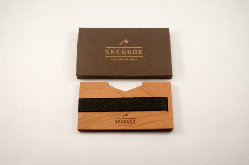 Cartera DE MADERA / clip de dinero / billetera minimalista / billetera delgada / billetera / billetera de madera de cerezo / billetera de regalo / billetera para hombre / regalo para hombres imagen 5