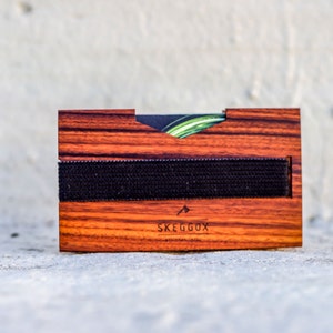 Extra slim WOODEN wallet / money clip image 2