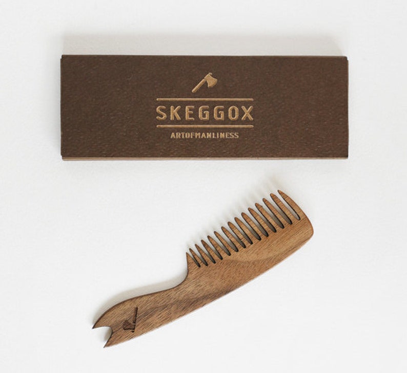 Gift for Men, Handmade wooden Beard and mustache comb image 2