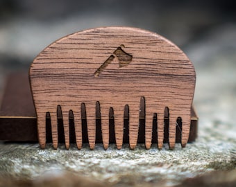 Handmade wooden beard and moustache comb made from best walnut