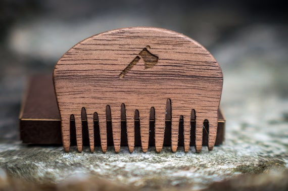 Handmade wooden beard and moustache comb made from best walnut