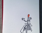 Letterpress Notecard: Matchstick Girl!
