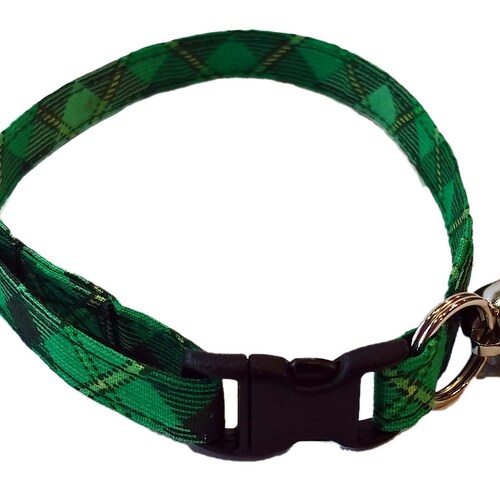 St Patrick's Day Cat Collar Plaid Cat Collar Green Cat Etsy
