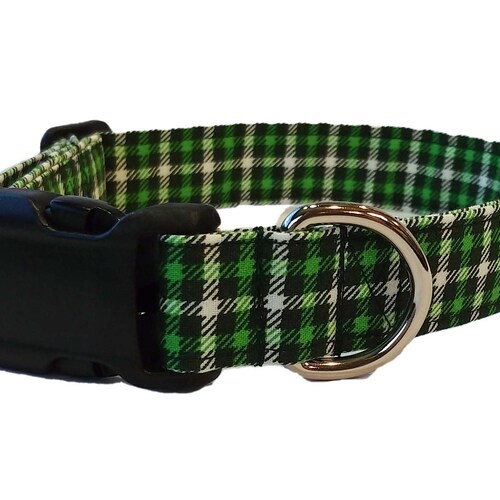 Green Plaid Dog Collar St. Patrick's Day Dog Collar Etsy