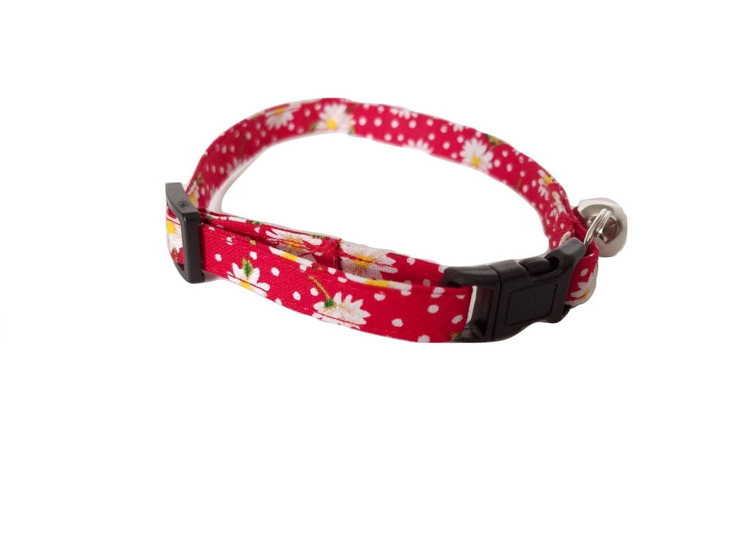 Red Daisy Cat Collar Kitten Sunflower Summer Sun Flowers Etsy