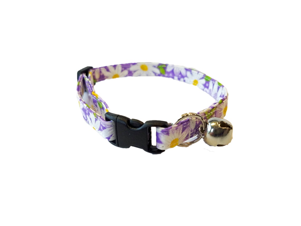 Purple Daisy Cat or Kitten Collar Flower Adjustable Daisies Etsy