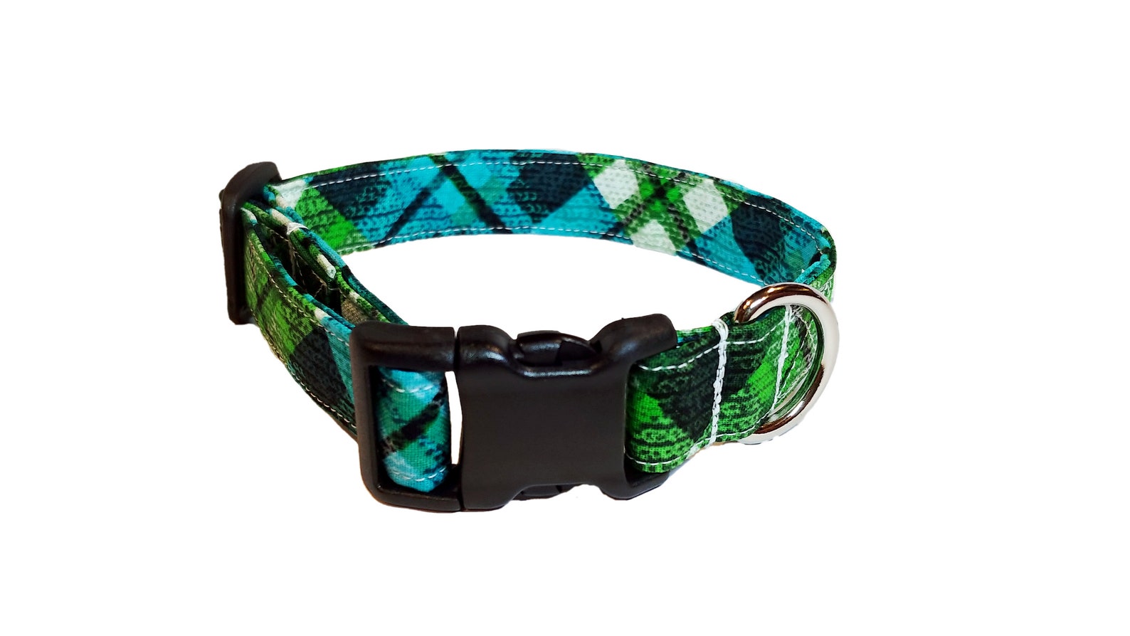 Emerald Green Plaid Dog Collar Puppy Pet Supplies Bias Teal Etsy