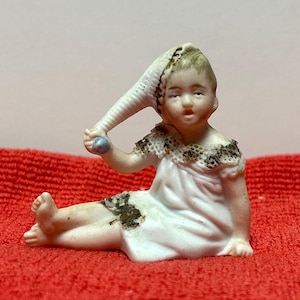 Girl in Nightgown and Cap - Bisque Figure. 1930s