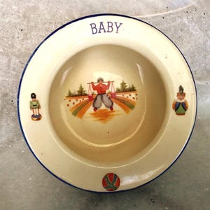 Baby Feeding Dish made in Czechoslavakia circa 1920
