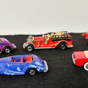SALE-Lot of 5 Vintage Mini Die Cast Hot Wheels Cars and Trucks -Circa 1970s and 80s