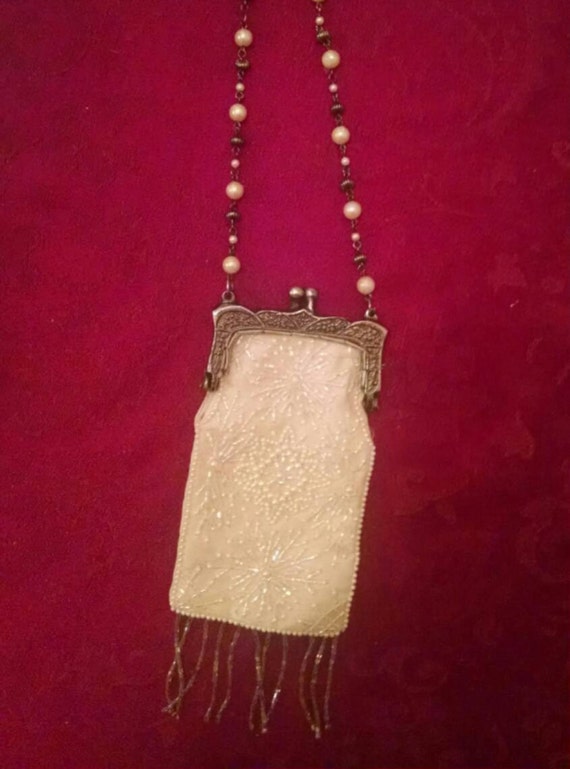 Beautiful Delicate Vintage Beaded Purse with Beade