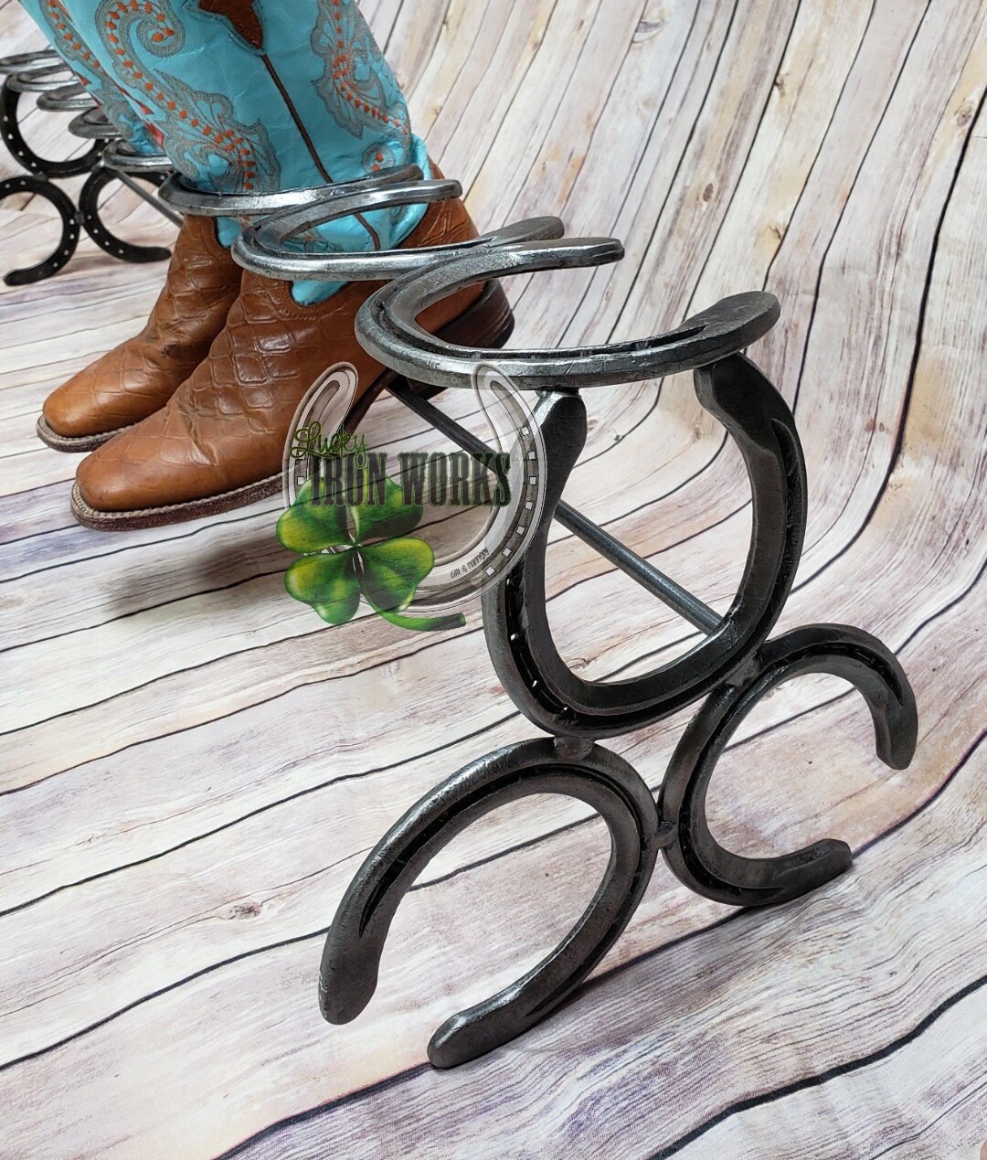 4 Pair Horseshoe Boot Rack Etsy