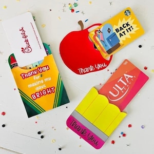 Teacher Appreciation Gift Card Holder
