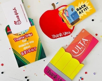 Teacher Appreciation Gift Card Holder