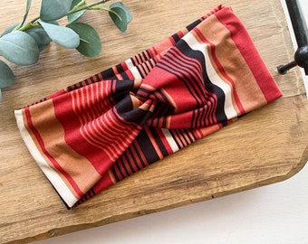 Red Stripe Twist Headband