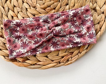 Bandeau bohème floral, bandeau d'infirmière, bandeau turban, bandeau pour femme, serre-tête, bandeau torsadé, bandeau floral