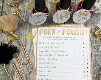 Porn or Polish | Porn or Poland | Unique Bachelorette Party Game | Bridal Shower Game | Favor Tags | INSTANT DOWNLOAD | Digital | Printable