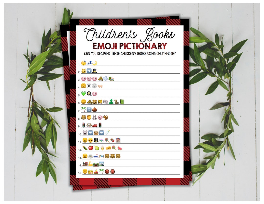 Lumberjack Emoji Pictionary Baby Shower Game Children's Etsy