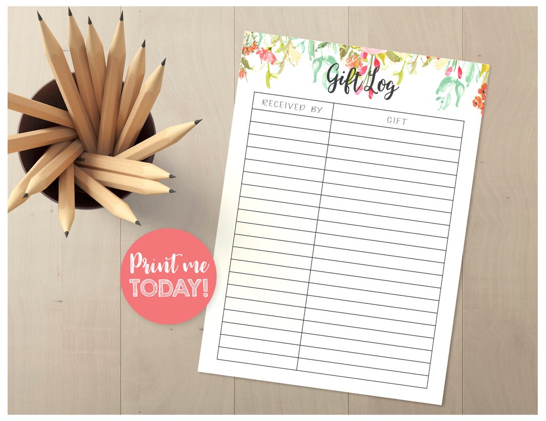 Baby Shower Gift Log Girl Baby Shower Baby Shower Etsy