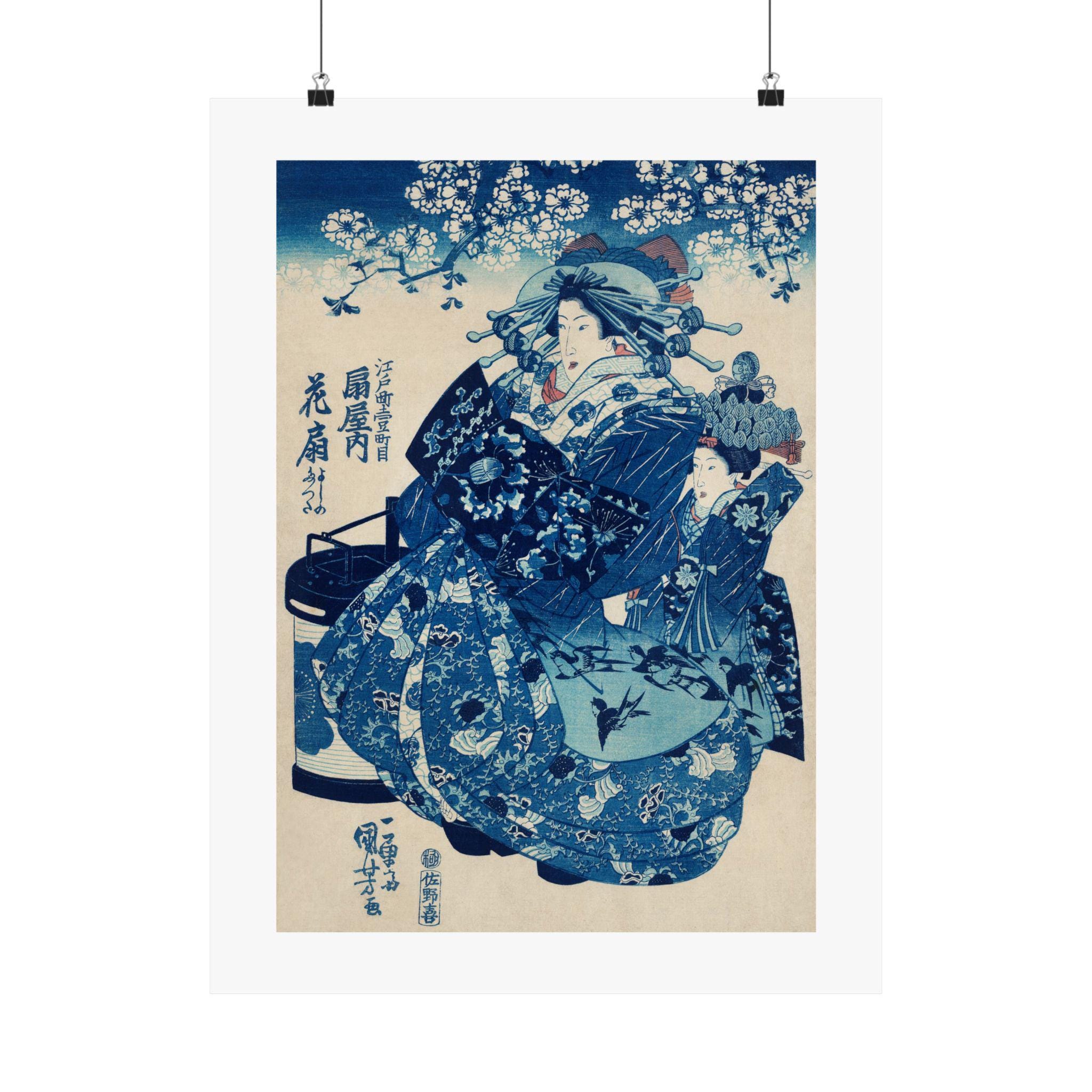 日本の木版画、江戸時代の浮世絵、花魁芸術 - Etsy 日本