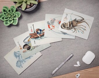 浮世絵ポストカード - 日本の木版画、10枚セット - Etsy 日本