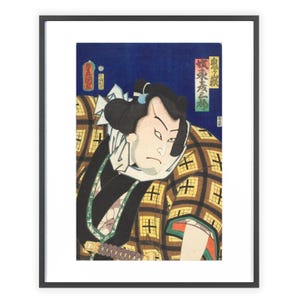 Samurai Art Matte Poster Unique Wall Decor Japanese Prints Home Decoration Asian Style Japanese Ukiyo-e Edo Period Theater Art Poster