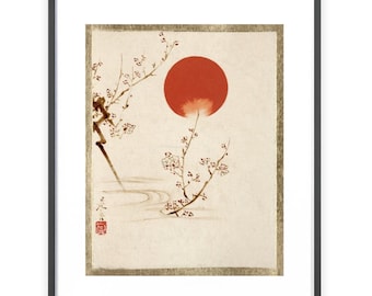 1878年の日本の木版画 - 仁徳天皇、明治、浮世絵、本物のオリジナル