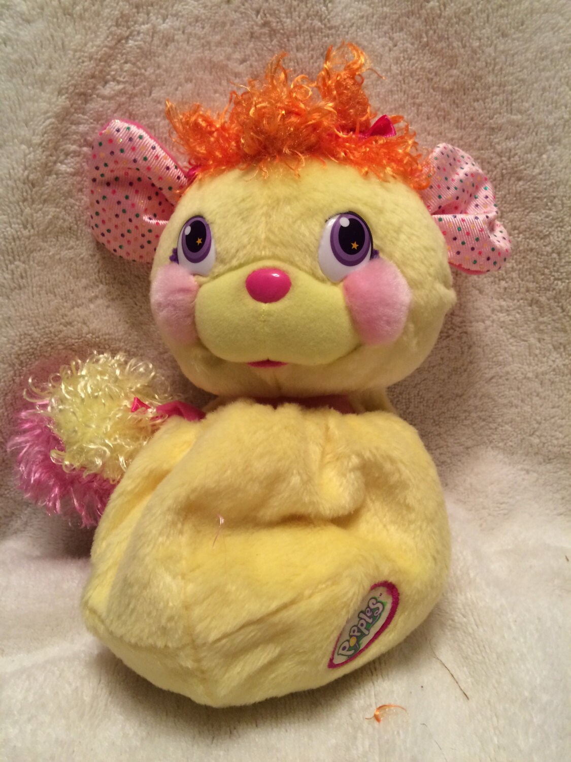 Pop N Giggles Yellow Popple Plush 1980s Etsy