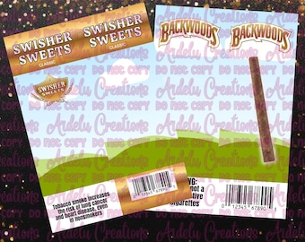 Gold Gradient Wrapper Template/ Backwoods and Swisher Style Canva Drag & Drop/ Editable Party Favor/ Instant Download