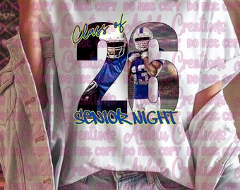 Senior Night Football Shirt Template: Class of 2026 Canva Design (Digital Download