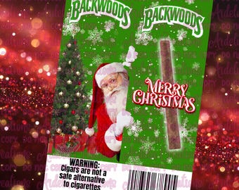 Bearbeitbare Weihnachtszigarillo-Wrappervorlagen / druckbare Feiertagszigarreverpackungen / digitaler Download