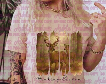 Hunting Season PNG/ Deer Hunting Digital Download/ Rustic Wildlife Sublimation Design