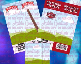Custom Cigar Wrapper and Lighter Template/ Editable Backwoods & Swisher Sweets Canva Template/ Digital Download DIY Party Favors