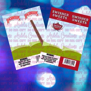 Custom Cigar Wrapper Template/ Editable Backwoods & Swisher Sweets Canva Template/ Digital Download DIY Party Favors