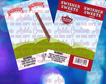 Custom Cigar Wrapper Template/ Editable Backwoods & Swisher Sweets Canva Template/ Digital Download DIY Party Favors