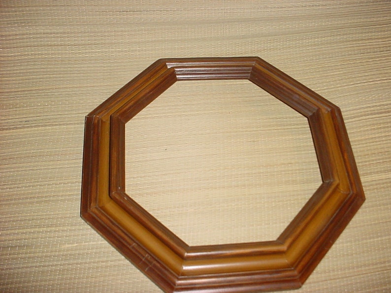 Vintage Octagonal Large Wood Frame Mirror Frame No Glass Etsy