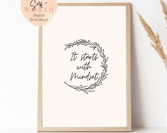 Affirmation wall art | Self love art | positive wall art | Empowerment Art | Mindset wall art | therapy office art | Mental Health Art |
