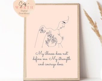 Krebs Geschenke für Frauen | Brustkrebs Geschenke | Krebsbewusstsein | Krebs Kunst| Affirmation Art| Krebs Überleben Geschenke | Brustkrebs Monat