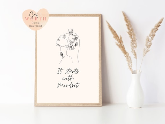 Affirmation wall art | Self love art | positive wall art | Empowerment Art | Feminist Art | therapy office art | Mental Health Art |