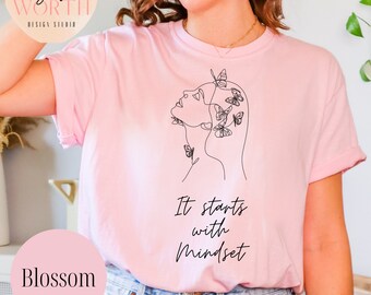 Self care tshirt, Self love tshirt, It starts with mindset self portrait,