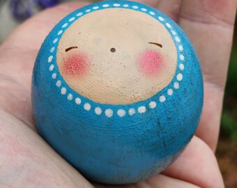 Kokeshi Doll, Heirloom Gift, Baptism Gifts, From Godmother, Baptism Doll, for Baby, Baptism Keepsake, Religious Gift, Christening Gift, Godp