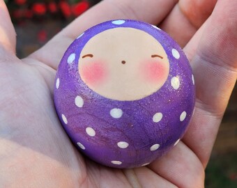 Kokeshi doll, Baptism gift, Art Toy, keepsake peg doll, peg doll cake topper, good luck charm gift, memory doll, gift for baby, first commun