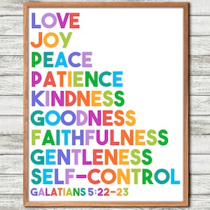 Fruit Of The Spirit,Bible Verse Prints,Christian Scripture,Galatians,Printable Wall Art,Inspiring Quote,Poster,Home Decor,Digital Download