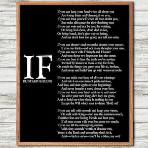 IF Poem, Art Print, IF Poem by, Rudyard Kipling, Art Print, IF Poster, If Poem Poster, If Poem Print, If Poem Wall Art, If you can